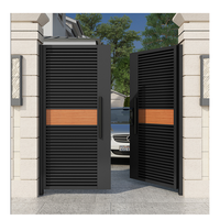 Porte d'entrée de villa simple au design moderne Porte coulissante Sonnette d'appel Clé secrète Mots de passe Porte de clôture en alliage d'aluminium