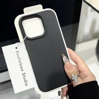 Coque de Téléphone Élégante en TPU Effet Cuir Coupe Slim et Colorée pour iPhone 15 16 14 Plus, Étui Souple Couleur Bonbon en Silicone Luxe