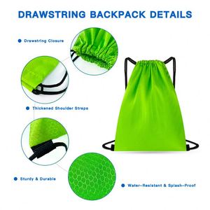 Sac poubelle à cordon en polyester pour équipement <span class=keywords><strong>de</strong></span> <span class=keywords><strong>sport</strong></span> et <span class=keywords><strong>de</strong></span> gym, personnalisable avec logo, MOQ 1 pièce, fabriqué en Chine - Product Image 5
