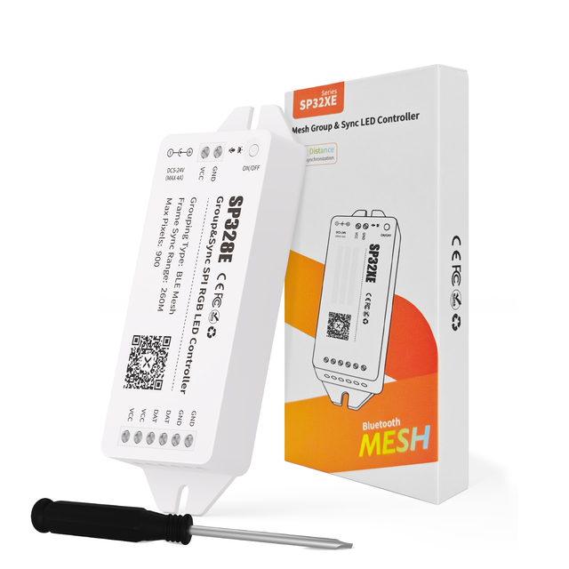 App Control Remote BLE MESH Grouping SPI Addressable Led Controller RGB Light Led Controller With CE Rohs FCC