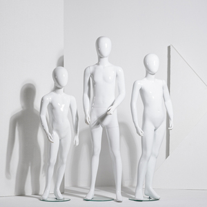 Maniquí Infantil de Cuerpo Completo de Fibra de Vidrio Blanco Brillante para Ropa, Entrega Rápida - Product Image 1