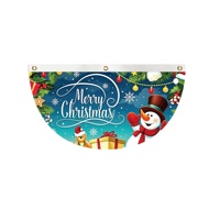 Drapeau personnalisé de Noël à suspendre, décoration extérieure, drapeau de fête pour jardin, cour, porche, maison, vente en gros, drapeau demi-éventail