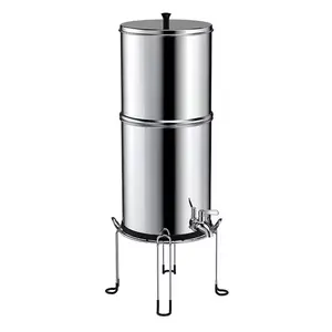 Camping Travel Countertop 2.25 Gallon Stainless Steel Gravity Fed Water Filter System