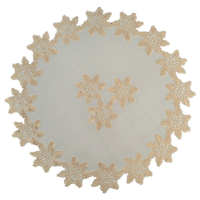 Set de table rond en PVC métallisé doré, écologique, classique, résistant à la chaleur, pour la décoration de table à manger, tapis et sous-plats