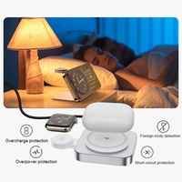 Chargeur sans fil magnétique pliable portable PD 15W à charge rapide avec support pour téléphone et écouteurs - Idéal pour les voyages
