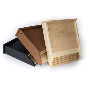 Asılı doğal ahşap yarasa evi açık çift odası kuş evi ahşap yarasa kutusu barınak - Product Image 1