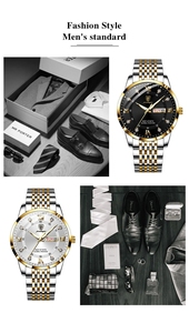 Reloj de Cuarzo POEDAGAR 836 para Hombre, Reloj de Lujo para Negocios, Fecha, Semana, Resistente al Agua, Luminoso, Relojes Originales para Hombre - Product Image 4