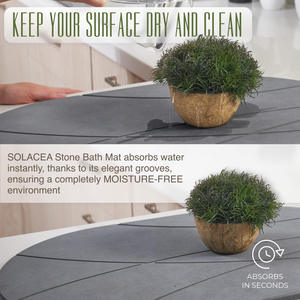 עיצוב מינימליסטי אבן אמבט מחצלת סגלגל חרוט רצפת שטיח סופג ייבוש אמבטיה דוורמטה - Product Image 3