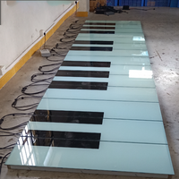 Tapis de piano géant personnalisable pour adultes, support de sol, carreaux de sol et pieds, piano à led