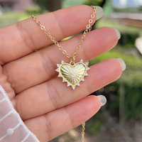 Kalung Taiji Berbentuk Hati Zirkon Berlapis Tembaga Emas 18K Produk Baru Asli untuk Pemakaian Sehari-hari