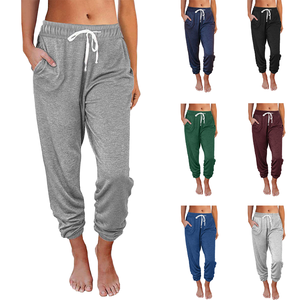 Women's High Waist Elastic Waist Cargo <b>Pants</b> Sweatpants Casual Loose Fit <b>Summer</b> Plain Dyed with Pockets - Product Image 1