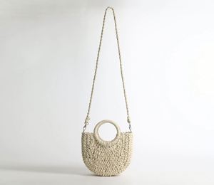 Bolso de Playa de Paja Personalizado al por Mayor para Mujer, Colorido, con Correa Larga para el Hombro - Product Image 3