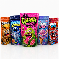 Digitale print geurbestendige eetbare kauwgommetjes Mylar zakjes matte verdikte soft touch Cali packs gestanste exotische 3.5g Doypack