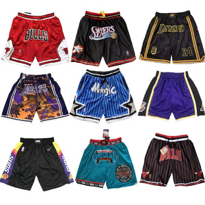 Herren Basketball-Shorts Atmungsaktiv Vintage 30 Teams NBA Top-Qualität Bestickte Basketball-Shorts mit Taschen Personalisiert - Product Image 1