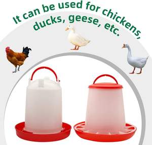 Comedero Automático para Pollos de 1.5 kg, Cubo de Alimentación de Plástico Rojo para Pollos, Patos, Aves de Corral, con Patas - Product Image 5