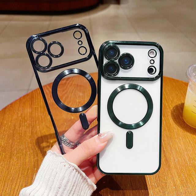 Luxury clear Magnetic case for iPhone 17 Pro Max Magnet case Support Wireless Charging Phone Cases for iPhone  15 14 11 12 13