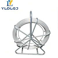 Cinta pasacables de fibra de vidrio de 6 mm y 500 pies con carrete, ruedas y jaula, para conductos, tuberías, cables, varillas y alambres, para uso industrial y de comunicación