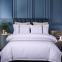 Ensembles de draps de lit à rayures de 3cm pour hôtel Ensembles de draps en satin de coton Literie Vente en gros de draps de lit en satin Ensemble de draps de luxe