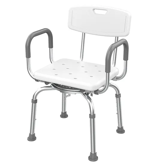 كرسي استحمام قابل للتعديل بارتفاع من سبائك الألومنيوم مع مسند ظهر كراسي استحمام طبية مريحة لكبار السن