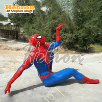 Statue de super-héros personnalisée en fibre de verre, sculpture de Spiderman grandeur nature