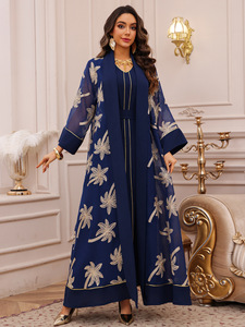 Nouvelle robe musulmane pour femmes, robe de soirée musulmane à manches longues, en <span class=keywords><strong>maille</strong></span> brodée, robe de soirée Dubaï, robe pour femmes - Product Image 5