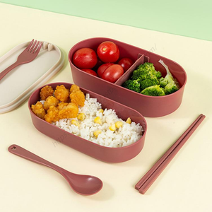 กล่องข้าวพลาสติกแบบสองชั้นขนาดเล็ก Syh686 สำหรับนักเรียนและเด็ก พร้อมช่องแบ่งอาหาร สำหรับบรรจุภัณฑ์ ขายส่ง - Product Image 1