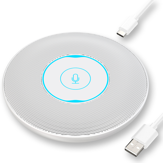Best 360 Degree USB Omnidirectional Conference Condenser Microphone With One Key Mute Button