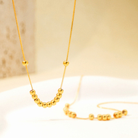 Collier chaîne à perles en or véritable 18 carats AU750, bijoux fins tendance, idéal pour femme, cadeau, vente chaude