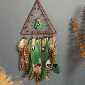 Indian feather Dreamcatcher Hanging Wind Chime Ins Sen Department Creative Triangle Shop Dreamnet