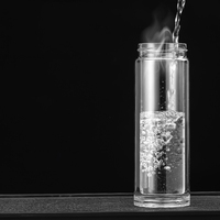 Tasse en verre à double paroi à ouverture facile par le bouchon, pour voitures, tasse à thé/eau portable pour hommes, tasse à thé en verre pour voitures