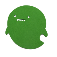 Tapis de clavier et de souris en feutre classique, écologique, durable, léger, en forme de petit fantôme mignon