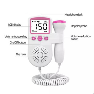 <span class=keywords><strong>Doppler</strong></span> saku Ultrasound rumah, Monitor detak jantung janin <span class=keywords><strong>Doppler</strong></span> kehamilan bayi detektor detak jantung Lcd lampu latar pengukur denyut jantung - Product Image 4