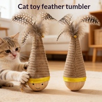 Mainan Kucing Motif Buah Lucu, Sisal Tumbler Tahan Gores, Tahan Kunyah, Bulu Penggoda, Interaktif, Membakar Energi, Latihan