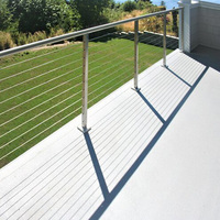 EKOO 304 Poteau de balustrade à câble rond pour système de fixation, pour escaliers et balustrades