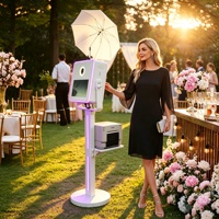 Winkelverstellbare Technologie-Metall-Selfie-Fotobox-Maschine mit 15,6-Zoll-Touchscreen und LED-Lichtleiste für Hochzeiten, Vermietungen und Geschäftsveranstaltungen