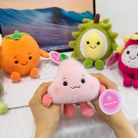 Cartoonachtige realistische groente- en fruitpluche speelgoed, durian, drakenvrucht, watermeloen poppen, superzacht PP ODM 11-30cm decoratieve accenten