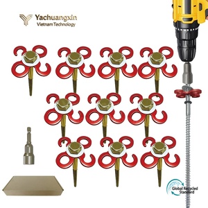 <b>Red</b> Metal <b>Tent</b> Pegs 9-Shaped Guyline Buckle Outdoor Camping Wind Rope Adjuster All Seasons Use - Product Image 2