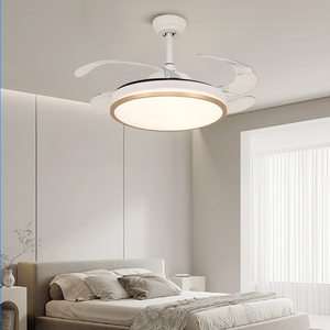 โคมไฟพัดลมเพดานแบบยืดหดได้ 42 นิ้ว ดีไซน์ทันสมัย ใบพัด 4 ใบแบบซ่อน 3 ระดับแสง พร้อมรีโมทคอนโทรล ฟังก์ชั่นตั้งเวลา 6 ระดับ สำหรับห้องนั่งเล่น - Product Image 6