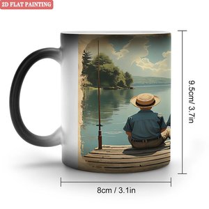 Mug en céramique noir givré 11oz, tasse magique thermosensible, cadeau pour invités de fête d'anniversaire - Product Image 1
