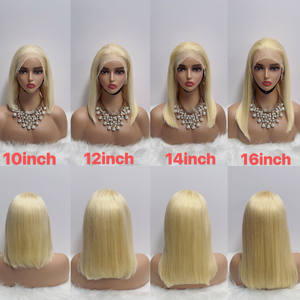 # Peluca de Cabello Humano Rubio Platino 613, con Frente de Encaje 13x4, Estilo Bob Recto de 12 Pulgadas, para Mujeres Europeas y Americanas, para Fiestas de Lujo - Product Image 2