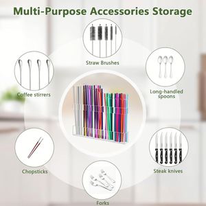 Acrylic Straw Holder for Cabinet Door Adjustable Tumbler Straw Organizer Ultra Sticky - Product Image 2