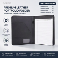 Porte-documents multifonction en cuir PU pour réunions, format A4, avec pochette de signature