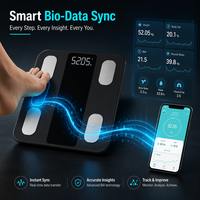 Báscula Inteligente de Grasa Corporal con Control por Aplicación Bluetooth, Báscula de Baño de Vidrio Templado, Monitor de Actividad Física, Báscula de Peso para el Hogar