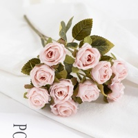 Rose artificielle multi-têtes séchée style pastoral rétro pour la décoration de la maison, du salon ou de mariage