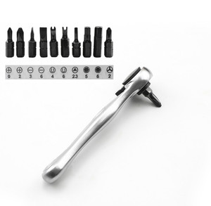 Industrial Grade Hexagon <b>Ratchet</b> <b>Spanner</b> Quick Release Mini Wrench <b>Set</b> with Chrome Steel Handle and Screwdriver Bits - Product Image 3