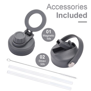 Design moderno grande capacità 1L paglia Thermos magnetico supporto per telefono cellulare due coperchi sport all'aperto acqua bollitore 800ml aspirapolvere - Product Image 4