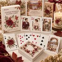Cartes à jouer personnalisées pour mariage, motif floral aquarelle, jeu de poker, papier d'art 300 g/m², boîte à rabat pour cadeau