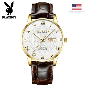 Montre-bracelet de luxe pour hommes, Playboy, OEM, étanche, classique, à la mode et automatique, avec calendrier, 2605