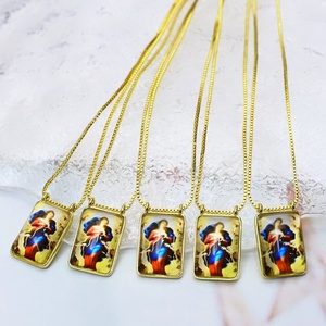 ของขวัญวันเกิด เครื่องประดับทองชุบ 18K จี้พระแม่มารี สร้อยคอแฟชั่นสำหรับผู้หญิงและผู้ชาย - Product Image 5