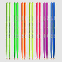 Großhandel HUN Marke Night Flash Serie Farbige Leuchtende UV-Drumsticks 5A mit Eichel-Spitzen